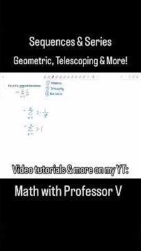 Finding the SUM of an infinite series is rare in Calc 2! #mathwithprofessorv #sequencesandseries