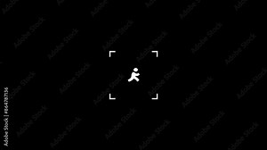 Man running and walking indicator icon animation for film or movie production