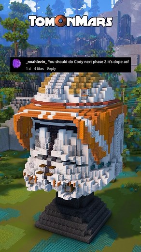 TomOnMars on Instagram: "Star Wars in Minecraft | Clone Trooper Helmet Survival Base variations, including Cody and Fives! Built on The Bakery @bakery_builders Server IP: play.bakery.builders 🟥Follow @tomonmars_mc for more Minecraft creations and inspiration 🟧Download builds via my Patreon (linked in bio) 🟨Check out my YouTube for long-form videos (also linked in bio) Tags🔖- #minecraft #minecraftbuilds #minecraftideas #minecraftbuild #minecraftinspiration #minecraftbuilding #starwars #starwa