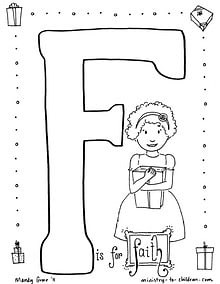 "F is for Faith" Coloring Page