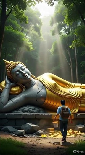 Buddha Statue Golden Paint | Forest Mystery #youtubeshorts