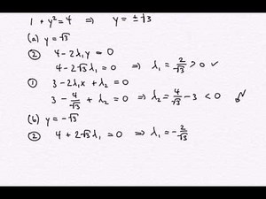 Examples for optimization subject to inequality constraints, Kuhn-Tucker