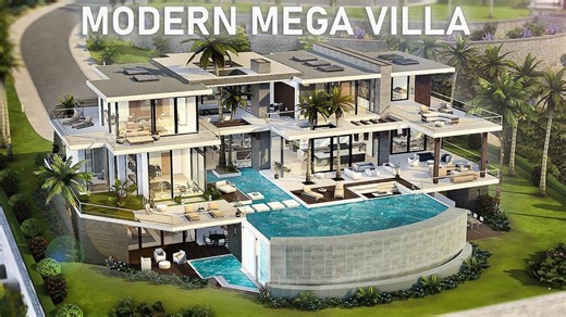 【网盘】搬运：现代梦幻家庭豪宅 ｜ Sims 4 Speed Build   Tour ｜ NO CC