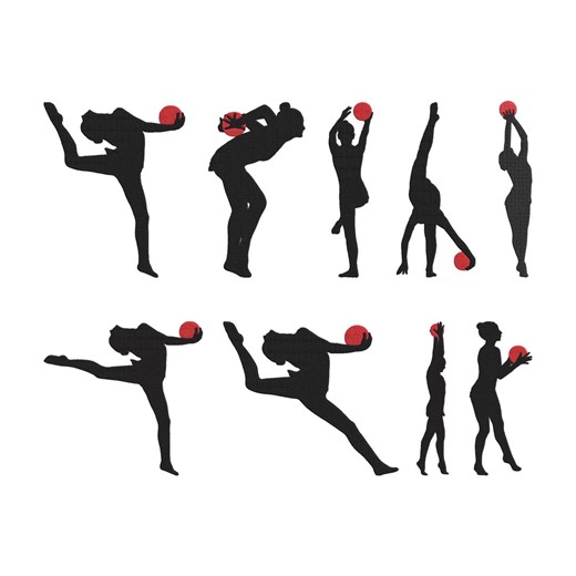 Rhythmic Gymnastics Embroidery Design, Gymnast Silhouette Sports Girl Machine Embroidery File, 9 Design, 9 Size, Instant Download - Etsy