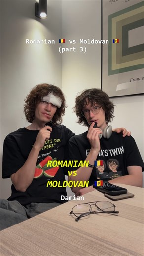 Edsta on Instagram: "Romanian 🇷🇴 vs Moldovan 🇲🇩 (part 3) follow Damian: @bamian_o follow me for more Romanian 😎 #romanian #moldovan #romania #moldova #chisinau #bucharest #friends #twins #language #madeinromania #bucuresti #part3"
