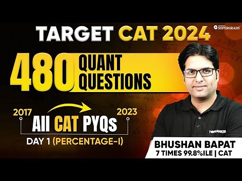 CAT Quant PYQs | Percentage: CAT Quant Previous Year Questions 📑| CAT 2017-23 Paper Solution | Day 1