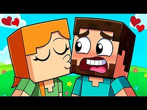 Steve & Alex FIRST KISS - Minecraft Animation - Steve and Alex Life Story