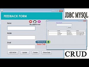 java JDBC crud Operation Example | select insert update delete in java example | java project