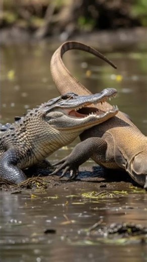 Komodo vs Crocodile #wildlife : Ultimate Predator Showdown!”