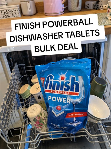 Finish Powerball dishwasher tablets. These tablets work really well on grease. #dishwasher #dishwashertablets #tiktokmademebuyit