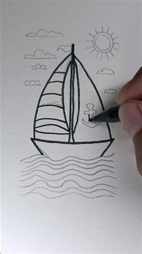 fishing Boat Drawing . $ #drawing #art #simpledrawing #easydrawing #viral #viralshorts