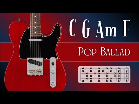 Pop Ballad Guitar Backing Track in C | I V Vi IV Guitar Jam Track