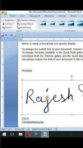 Digital Signature in Word #microsoft word #digital signature #viral #shortsfeed #shorts #msword