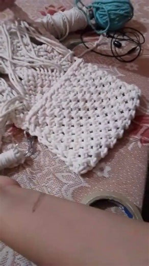 macrame sling bag #diy #macrame #slingbag #viral #lovetocreate #macrametutorial