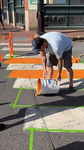 It’s a lovely day to paint some crosswalks! Thanks to our ambassadors for adding some color to the streets 🫟🖌️ | Portland Downtown