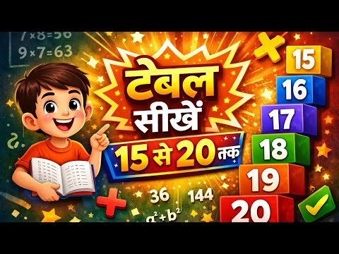 Tables 15 to 20 | Learn Multiplication Tables Easily | Math for Kids.