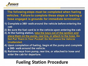 Proper Fueling Procedure