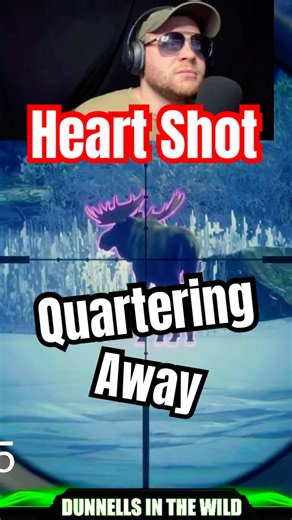 CRAZY heart shot on big moose quartering away! #thehunter #cotw #shorts