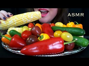 HEALTHY EATING ASMR Raw Veggie Platter - EXTREMELY Satisfying Crunchy Sounds!