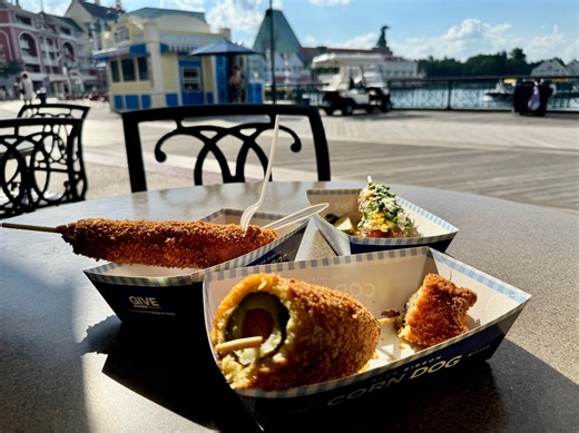 Trying the New Blue Ribbon Corn Dogs at Disney’s Boardwalk