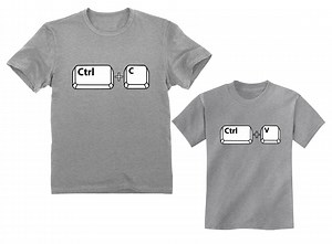 Copy Paste Matching Set T-Shirts For Father & Son Daughter Toddler & Men's Set Dad Gray Large / Child Gray 4T - Walmart.com