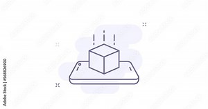 augmented reality animated outline icon isolated on white. augmented reality 4k video line illustration motion design for web, mobile and ui design.