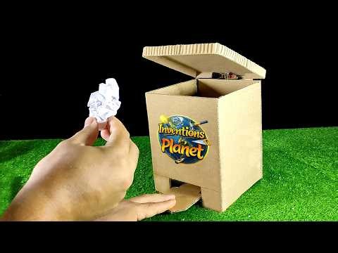 How to Make Pedal Dustbin From Cardboard | Homemade Pedal Trash Bin