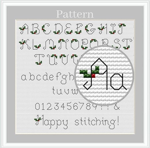 Backstitch Alphabet Cross Stitch Pattern With Floral Letters and Numbers - Etsy