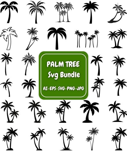 Palm Tree SVG Bundle, Palm Tree Clipart, Palm Tree SVG, Cut Files for Cricut, Beach Life Svg, Surfing SVG, Beach Clipart, Palm Tree Clipart - Etsy