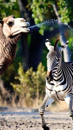 beautiful movement camel and zabera #animals