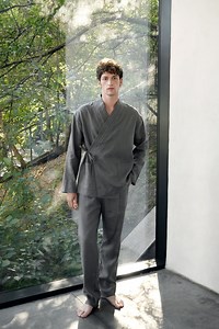 Japanese Style Men's Linen Kimono Set Natural Fabric Lounge Home Wear Flax Comfy Clothes Grey Graphite Spa Pajama Relaxed Fit Pants Shirt - Etsy