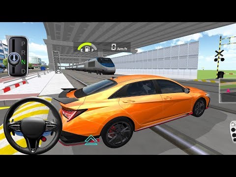 New Hyundai Elantra N in the Railway Track big crashed - 3D Driving Class 2 simulation |