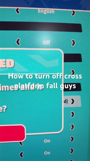 How to turn off cross platform fall guys