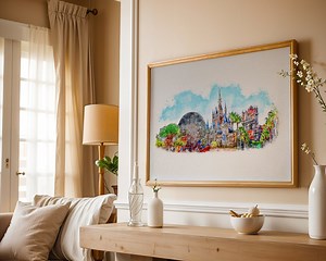 Disney Prints, Walt Disney World Prints, Four Parks Watercolour Print, Disney Posters, Disney Parks Posters, Disney Watercolour Wall Art - Etsy