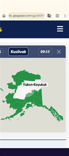 Seterra (Geoguessr Version) Alaska: Boroughs and Census Areas In 32.195 (IGT) (Pin Hard)