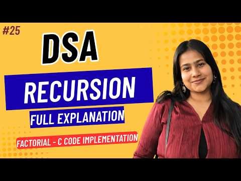 Part 25: Recursion Explained in C 🔥 | Factorial Example + Memory Visualization
