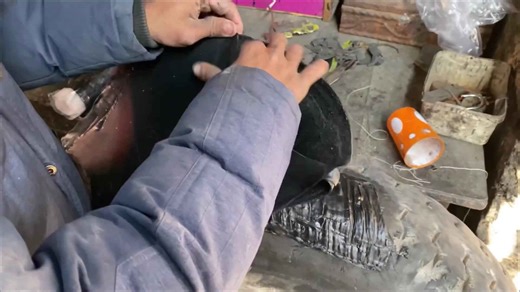 Masterful Truck Tire Repair After Hard Impact Damage