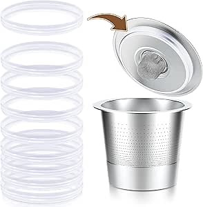 CAPMESSO 20 Pack Rubber Gasket for Reusable K Cups Refillable Coffee Pod Stainless Steel Lids Silicone Seals -Tight Seal, Safe, Durable (Only 20pcs Rubber Gaskets)