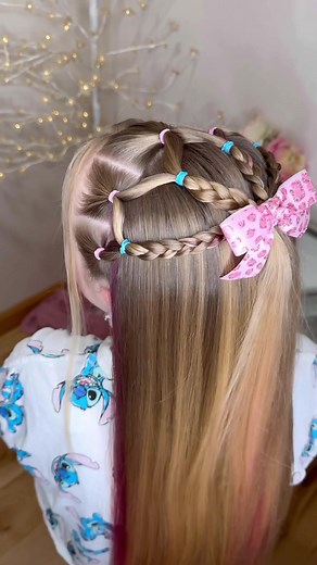 Fun Combo Half Up Hairstyle Tutorial for Kids