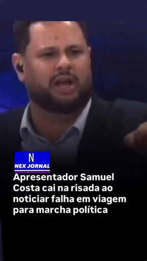 Nex_Jornal on Instagram: "O apresentador Samuel Costa virou assunto nas redes sociais após não conseguir conter o riso durante a exibição de uma notícia em seu programa. Ele relatava a situação de dois homens que ficaram parados à beira da estrada aguardando ajuda após o veículo em que estavam ficar sem combustível. Segundo o próprio apresentador, os dois se identificaram como patriotas e seguiam viagem com destino à marcha pela liberdade, idealizada pelo deputado Nikolas Ferreira. O imprevisto,