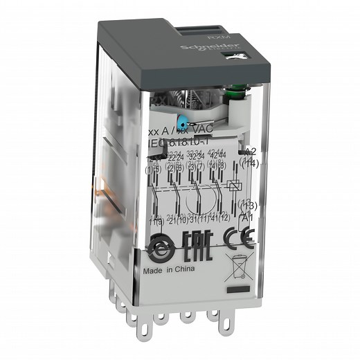RXM4LB2P7 - miniature plug-in relay - HARMONY RXM2L - 4 C/O - 230 V AC - 3 A - with LED | Schneider Electric Singapore