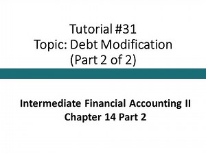 Tutorial - Modification of Debt, IFRS vs. ASPE Part 2 (Intermediate Financial Accounting II, #31)