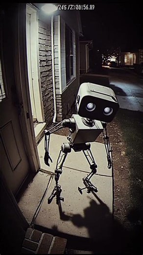 [RING DOORBELL] near a Suburban Garage — Robot Displays ERROR… Then Smoke Fills the Frame