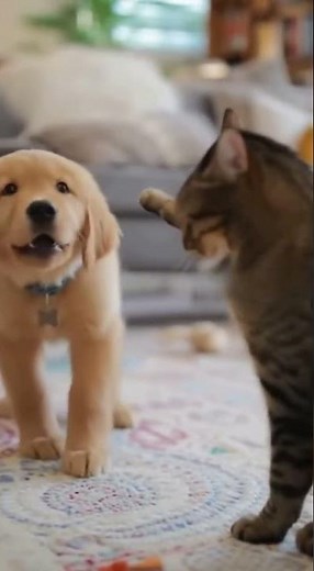 Puppy vs. Cat: The Cutest Little Argument Ever! 🐶🐱😂