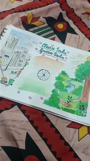 Clean India🧹🇮🇳, Green India🌿🇮🇳 #shorts #art