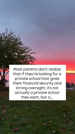 Most parents don’t realize that if they’re looking for a private school that gives them financial security and strong oversight, it’s not actually a private school they want but an independent school. Let me explain what I mean. When parents tell me they’re looking at private schools, I always ask, do you mean private or independent? And 9 times out of 10, they look at me completely confused because no one ever told them there’s a difference. Most have never even heard the term independent schoo