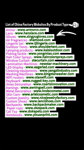 List of China Factory Websites By Product Type (2026). #coding #htmlcssjavascript #webdevelopment✨ #programming #fblifestyle | Premi Coding