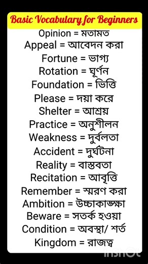 Basic vocabulary FOR biginners #english #englishvocabmastery #languagelearning #vocabbatch
