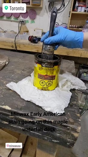 Custom Maple Waterfall Desk with Minwax Early American Stain