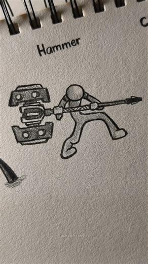 How to draw body with (Gun, Hammer, Claws) #drawing #stickman #tutorial #fpy #sketch #howtodraw #fyp